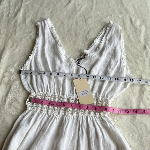 Terzo Millennio NWT Linen White Italy Sleeveless Midi Dress M - Picture 4 of 11